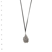 Load image into Gallery viewer, THSJ1166: Silver: Peacock Feather Pendant: Suede Leather Necklace
