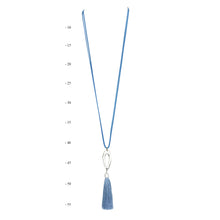 Load image into Gallery viewer, THSJ1193:French Blue: Oval Frame Pendant Necklace
