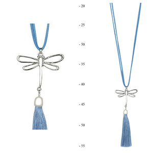 Dragonfly Pendant Necklace| French Blue