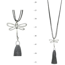Load image into Gallery viewer, THSJ1199: Grey: Dragonfly Pendant Necklace
