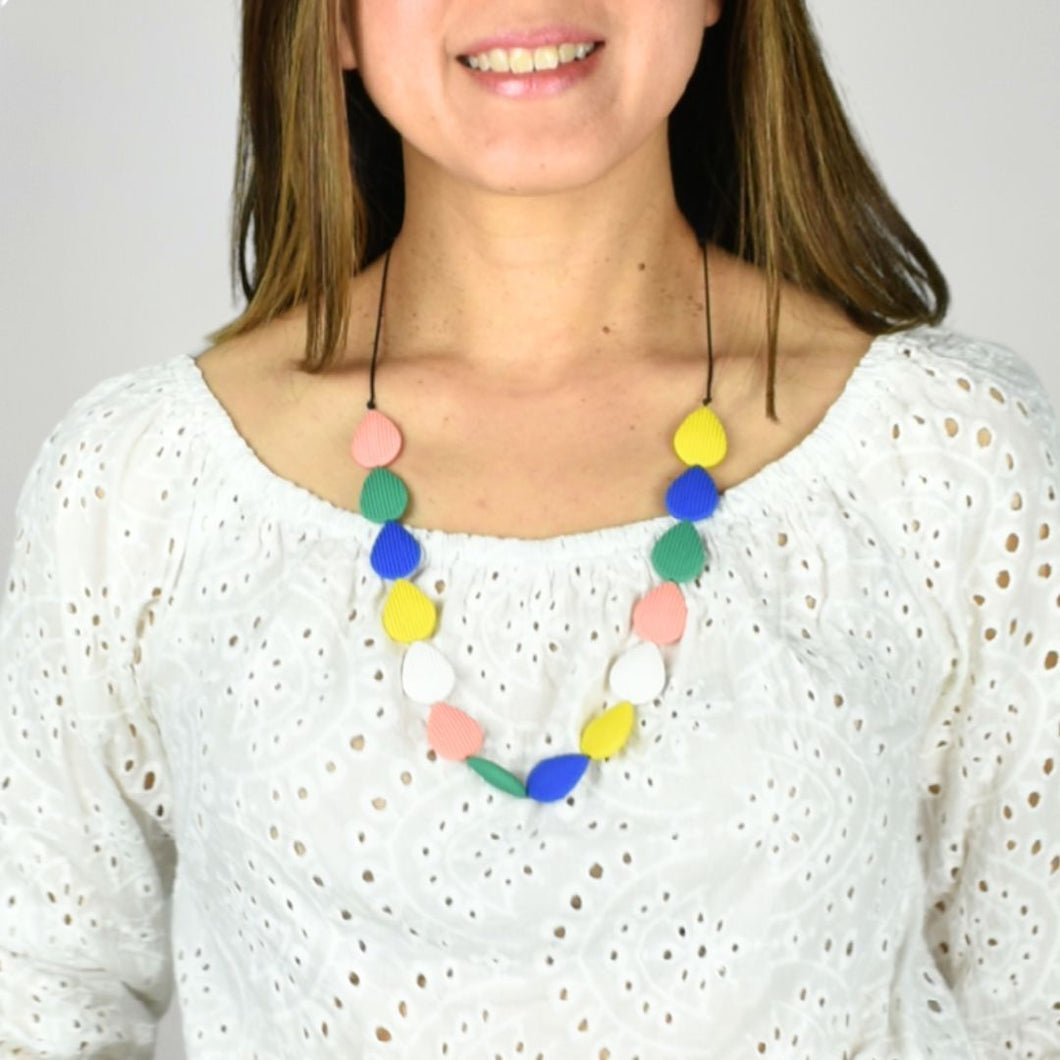 THSJ1263: Multicolour: Teardrop Resin Necklace