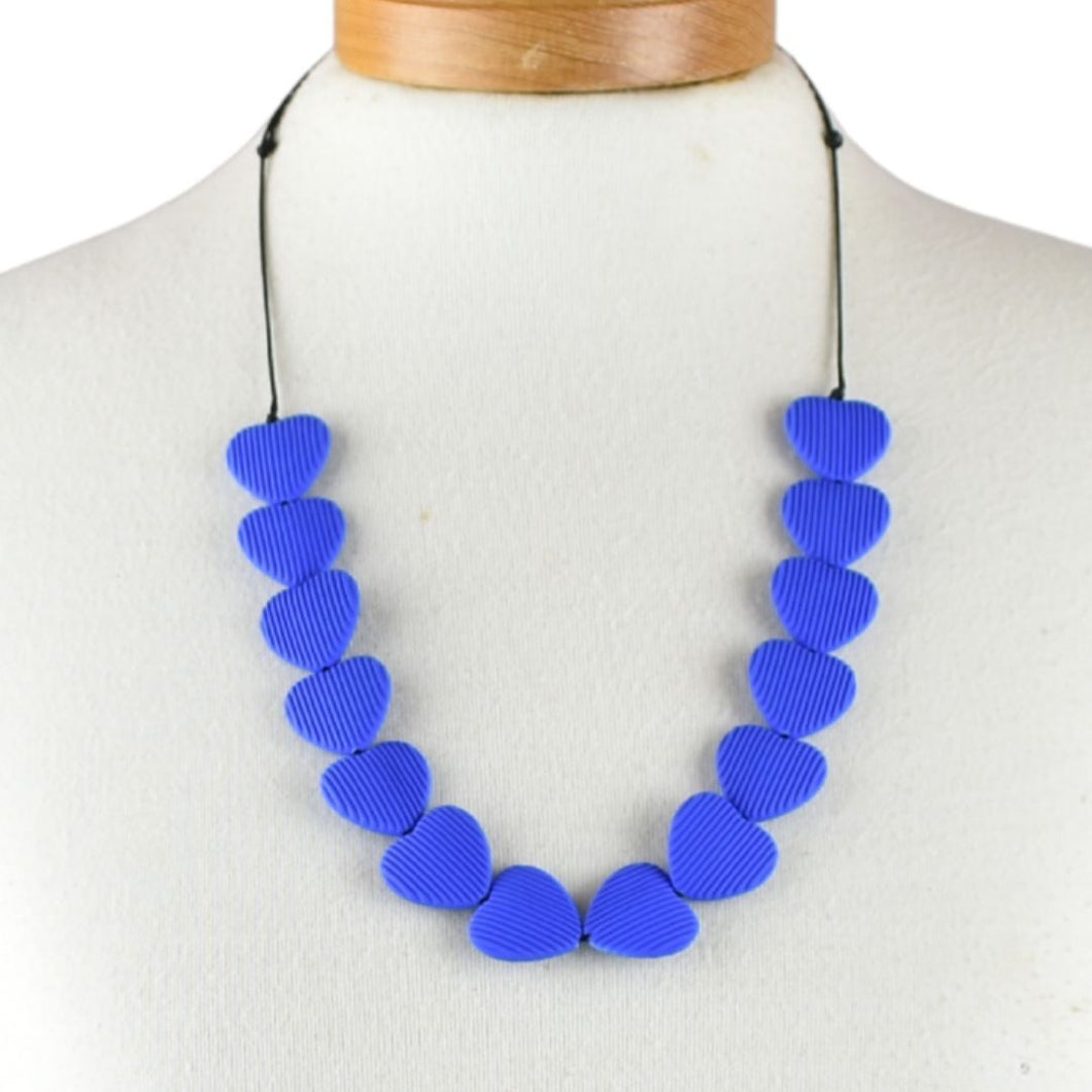 THSJ1268: Blue: Heart Resin Necklace