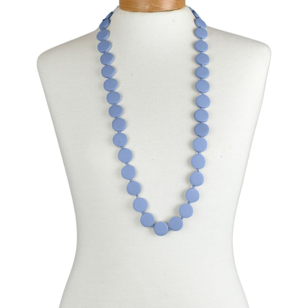 THSJ1271: Light Grey: Round Wooden Necklace