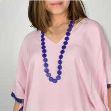 Load image into Gallery viewer, THSJ1274: Navy: Round Wooden Necklace
