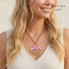 Load image into Gallery viewer, THSJ1283: Pink: Wood Resin Pendant Necklace
