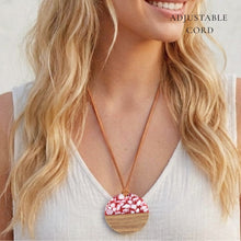 Load image into Gallery viewer, THSJ1283: Pink: Wood Resin Pendant Necklace
