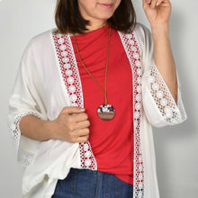 Load image into Gallery viewer, THSJ1285: White: Wood Resin Pendant Necklace
