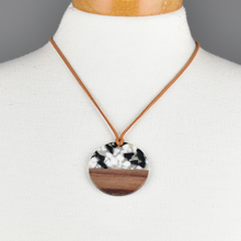 Load image into Gallery viewer, THSJ1285: White: Wood Resin Pendant Necklace
