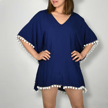 Load image into Gallery viewer, THSK1054: Navy Blue: Emily Kaftan Top
