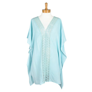 THSK1057: Baby Blue: Lace Kaftan Top
