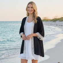 Load image into Gallery viewer, THSK1060: Black: Lace Kimono
