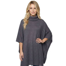 Load image into Gallery viewer, THSP1025: Grey: Cowl Neck Poncho
