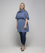 Load image into Gallery viewer, THSP1027: Egyptian Blue: Cowl Neck Poncho - J'adore Gifts 
