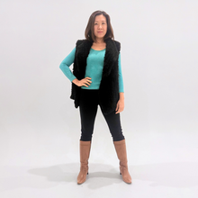Load image into Gallery viewer, THSP1062: Black: Plush Faux Fur Vest
