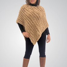 Load image into Gallery viewer, THSP1063: Camel: Plush Faux Fur Poncho

