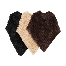 Load image into Gallery viewer, THSP1064: Plush Black: Faux Fur Poncho
