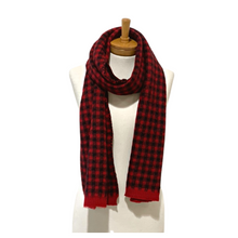 Load image into Gallery viewer, THSS2227: Red: Gingham Knit Scarf

