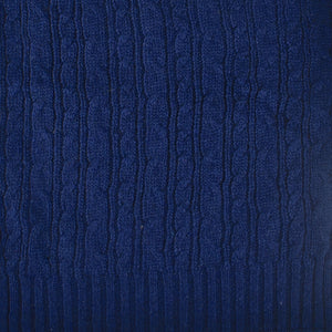 THSS2257: Navy: Braid Knitted Scarf