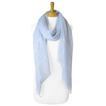 Load image into Gallery viewer, Plain Lurex Strip Scarf | Baby Blue
