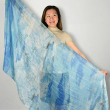 Load image into Gallery viewer, THSS2328: Blue: Brush Strokes Print Scarf
