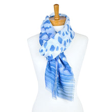 Load image into Gallery viewer, THSS2341: Blue: Animal Border Scarf
