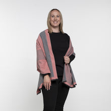 Load image into Gallery viewer, THSS2373: Pink Grey: Reversible Patterned Scarf
