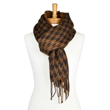 Load image into Gallery viewer, THSS2390: Brown: Houndstooth Scarf
