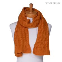 Load image into Gallery viewer, THSS2437: Burnt Orange: Cable Rib Scarf
