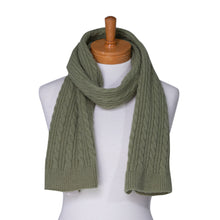 Load image into Gallery viewer, THSS2438: Olive: Cable Rib Scarf
