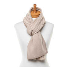 Load image into Gallery viewer, THSS2506: Latte: Houndstooth Chevron Scarf
