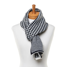 Load image into Gallery viewer, THSS2507: Black: Houndstooth Chevron Scarf
