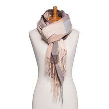 Load image into Gallery viewer, THSS2513: Brown Beige: Classic Plaid Scarf - J'adore Gifts 
