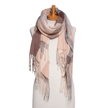 Load image into Gallery viewer, THSS2513: Brown Beige: Classic Plaid Scarf - J'adore Gifts 
