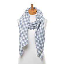 Load image into Gallery viewer, THSS2521: Blue: Small Gingham Scarf
