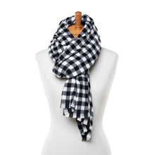 Load image into Gallery viewer, THSS2525: Black: Small Gingham Scarf
