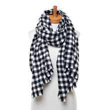 Load image into Gallery viewer, THSS2525: Black: Small Gingham Scarf
