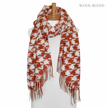 Load image into Gallery viewer, THSS2542: Red: Big Houndstooth Scarf
