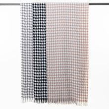 Load image into Gallery viewer, THSS2543: Grey: Small Narrow Houndstooth Scarf - J'adore Gifts 
