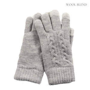 Braid Knit Gloves | Grey