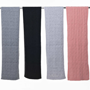 THSS2551HX: Medium Grey : Braid Knit Scarf