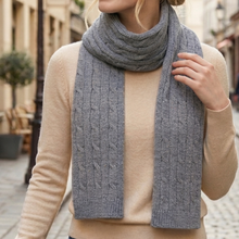 Load image into Gallery viewer, THSS2551HX: Medium Grey : Braid Knit Scarf
