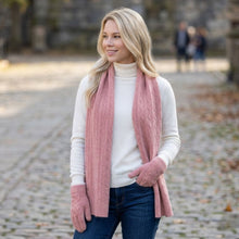 Load image into Gallery viewer, THSS2552HX: Blush Pink : Braid Knit Scarf
