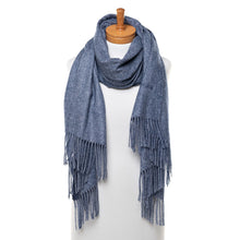 Load image into Gallery viewer, THSS2562: Slate Blue Grey: Luxe Plain Scarf
