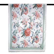 Load image into Gallery viewer, THSS2588: White: Double Border Floral Scarf - J'adore Gifts 
