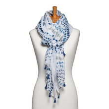 Load image into Gallery viewer, THSS2594: White: Spotted Tassel Scarf
