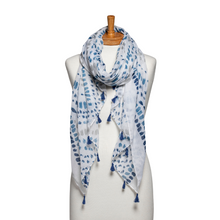 Load image into Gallery viewer, THSS2594: White: Spotted Tassel Scarf
