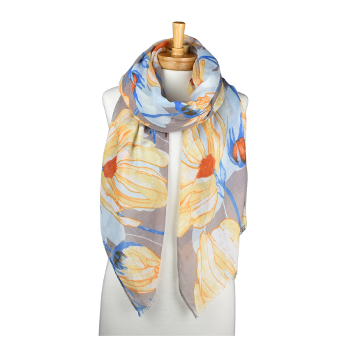 THSS2605: Grey: WindFlower Scarf