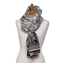 Load image into Gallery viewer, THSS2637: Black: Reversible Paisley Pattern Scarf - J'adore Gifts 
