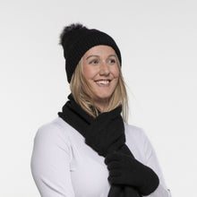 Load image into Gallery viewer, THSS2660HX: Black: Pattern Rib Knit Beanie
