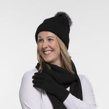 Load image into Gallery viewer, THSS2660HX: Black: Pattern Rib Knit Beanie
